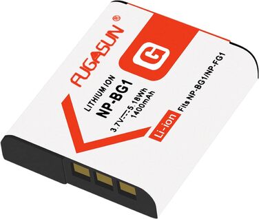 Акумулятор NP-BG1/NP-FG1 з зарядним пристроєм для Sony DSC-H10, H20, H50, H55, H70, H90, HX9V, HX10V, HX20V, HX30V, T20, T100, W90, W100, W120, W130, W150, W170, W200, W210, W215, W220, W230, W270, W290, W300 (2 шт.)