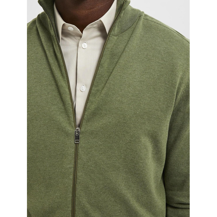 Світшот Selected Hoe з капюшоном на блискавці, розмір L, колір Vineyard Green (світло-зелений)