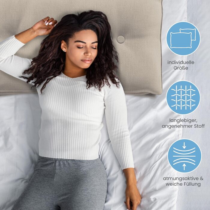 Підголовник ELONEO для спини 90 см, кельовий, для ліжка та дивана, трикутник, знімний та пральний чохол, кишеня, пісок 90 см