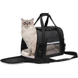 Транспортна сумка для котів та собак, чорна, до 5 кг