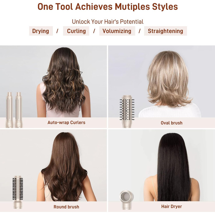 5-в-1 Стайлер для волосся MESCOMB - Air Styler з іонізацією, сушка, завивка, об'єм та випрямлення