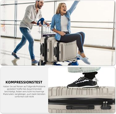 Набір валіз Beibye Hartschalen: велика, середня, маленька (кофе, шампань)