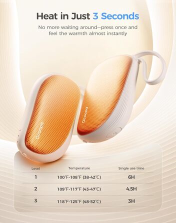 Електричні грілки для рук OCOOPA 2 шт., багаторазові 4000mAh, подарунок на Новий Рік для жінок, 1.5 см, зимові аксесуари, UT5 Sway Wiesengeflüster (Ocoopa x Artist Edition) (Блакитні квіти (Ocoopa x Artist Edition))