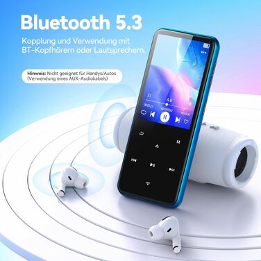 MP3 плеєр AGPTEK 16GB з Bluetooth 5.3, 2.4
