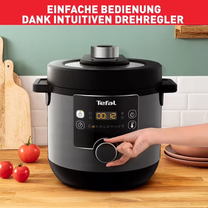 Мультиварка-скороварка Tefal CY7788 Turbo Cuisine & Fry, 7,6 л, 14 програм, фритюрниця, з додатком рецептів