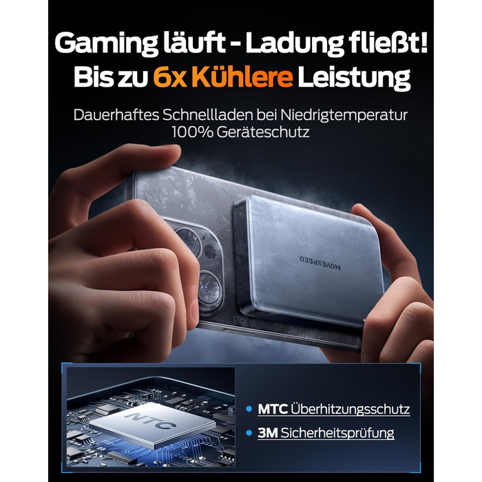 Power Bank MOVESPEED MagSafe 10000mAh Graphite Gray - Бездротовий зарядний пристрій для iPhone