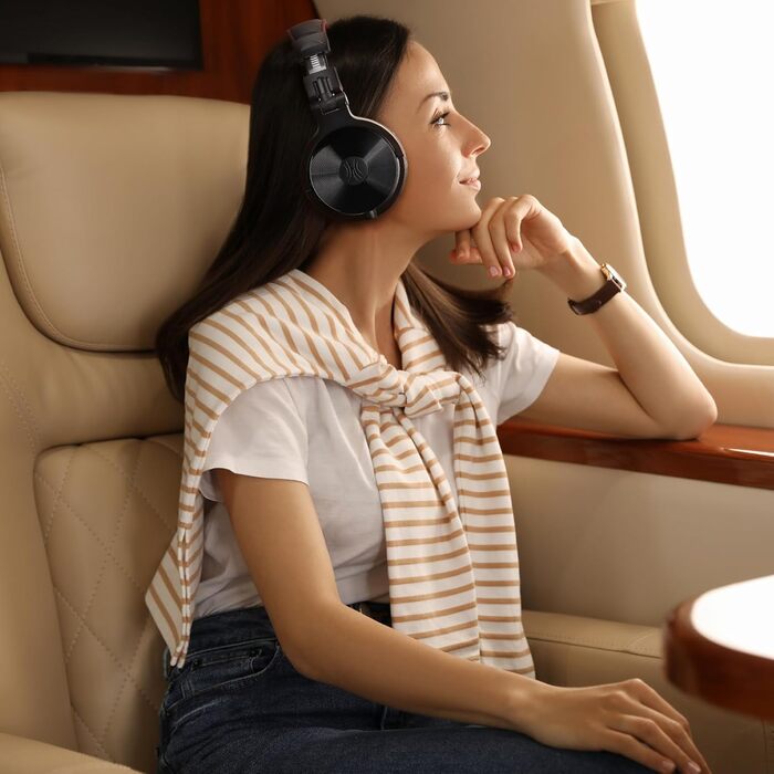 OneOdio Бездротові навушники Over-Ear Bluetooth з Bluetooth 5.2, 50мм драйвер, Hi-Fi Stereo, складні, з мікрофоном для ноутбука/телефону/ПК - Червоні