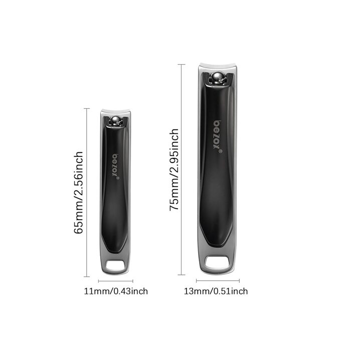 Набір кусачок для нігтів BEZOX (3 шт.) з нержавіючої сталі для товстих нігтів. Кусачки, ножиці для нігтів. Гострий та гладкий зріз. Підходить для нігтів на руках та ногах (прямі/вигнуті/скошені леза). Темно-чорний колір