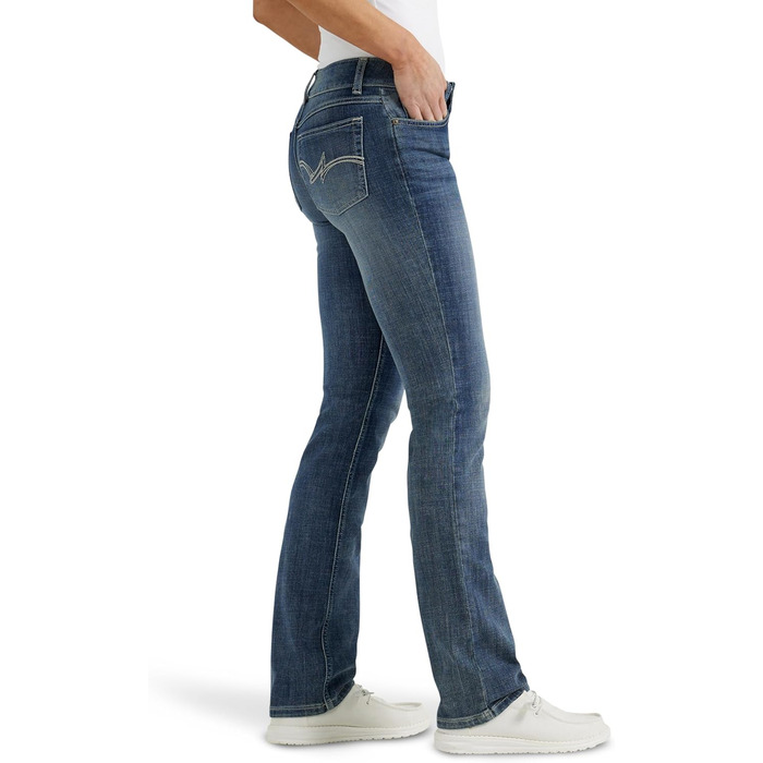 Жіночі джинси Wrangler Western з еластичним поясом та прямими штанинами 7x34, темно-синій колір