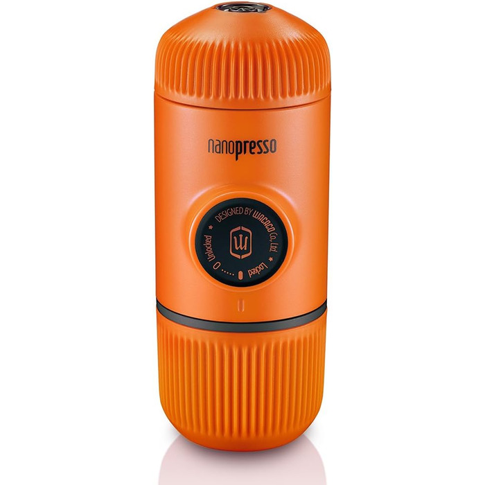 WACACO Nanopresso Portable Espresso Machine, Upgrade Version of Minipresso, 18 Bar Pressure, Small Travel Coffee Machine, Without Protective Case, Manual Operation, for Camping and Hiking, Orange