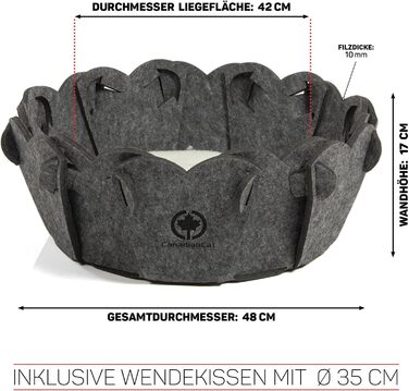 Кігтеточка-корзина для котів, кругла, сіра, Ø 42 см, з подушкою, CanadianCat