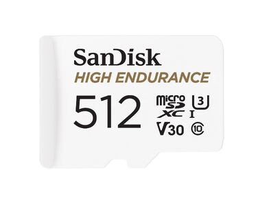 Карта пам'яті SanDisk High Endurance microSDXC 512GB з адаптером для відеореєстраторів та камер спостереження