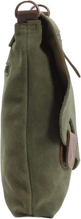 Сумка жіноча LE CONI крос-боді з натуральної замші / шкіри, зелено-коричнева, 29x29x6 см (LE3027-VL)