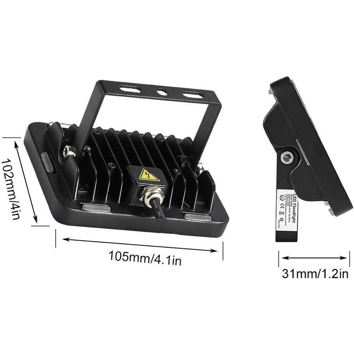 Sararoom LED прожектор для вулиці, 20W, 3000K тепле світло, 4000 Лм, IP65, водонепроникний, 48 LED, зовнішній LED ліхтар для саду, гаража, подвір'я, спортмайданчика