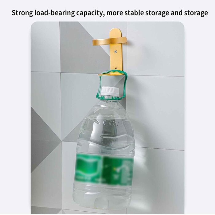 Wall-Mounted Toothbrush Holder No Drilling - Toothbrush Holder, Toothbrush Holder Bracket, Toothbrush Cup Holder, Self-Adhesive, Travel, Aluminum, Bathroom Mounted (Gold, 9.2x7x12.5cm)