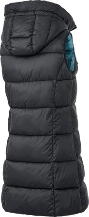 Стьобана жилетка PATSY & LOU з капюшоном, довга жіноча жилетка з двостороннім блискавкою, приталена жилетка для витонченої фігури, тепла та терморегулююча, розмір 36-48 (38, чорний)