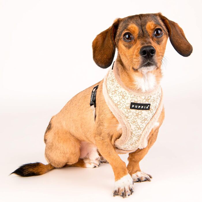 Шлейка для собак Puppia Hepatica A - світло-бежева, регульована, комфортна (L)