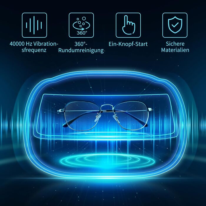 Ультразвуковий очищувач 600мл для окулярів, ювелірних виробів, годинників та зубних протезів (40000 Гц)