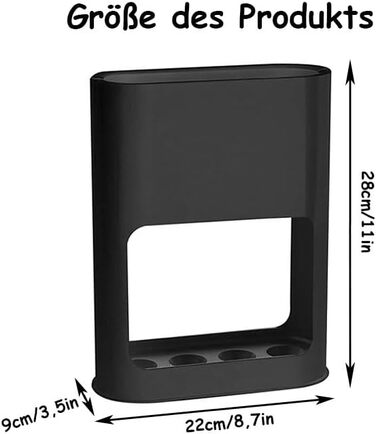 Підставка для парасоль підставка для парасоль з знімною підставкою для збору води, 22 x 9 x 28 см, 4 слоти, чорна