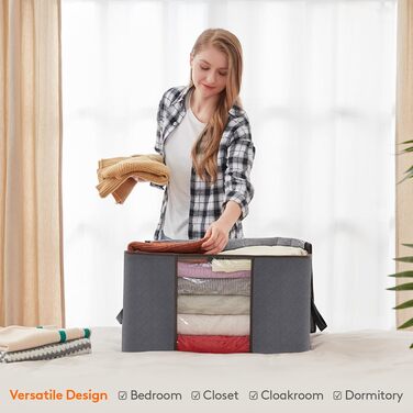 Органайзер для одягу Lifewit (3 шт) - коробки для зберігання з кришкою, сірий (90L)