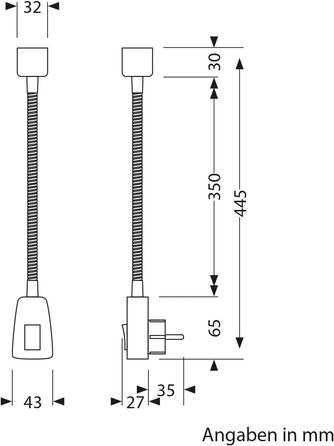 Світлодіодна настільна лампа LESCH з гнучкою ніжкою (Швангенгальс), хром/чорний, з LED GU10 (тепле біле світло, 7.6W, 1103lm, 33°)