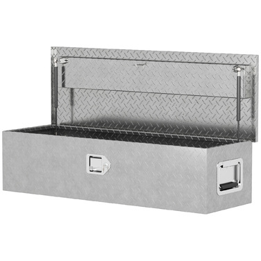 HOMCOM Tool Box Storage Box made of Aluminum with Side Handles, Lock and Keys, Truck Tool Box, Storage Box for Trailer, 99 x 33 x 25.5 cm | Aosom