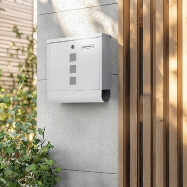 Поштовий ящик Zedelmaier XXL з нержавіючої сталі, індивідуальне гравіювання, 35x35 см, 4 ключі, для листів B5/C4, RAL 7016 Anthrazit