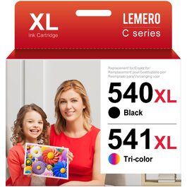 Комплект картриджів Lemero 540XL та 541XL для принтерів Canon Pixma MG3650, MG3150, MG3250, MG3550, TS5150, TS5151 (чорний та кольоровий, 2 шт.)