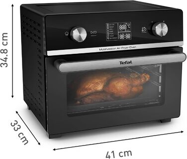 Tefal FW6058 Multifunction Air Fryer Oven Hot Air Fryer and Multifunction Oven | 20 L Capacity | 10 Auto-Programs | Energy-Saving | Digital Touch Display | Includes Accessories, Black