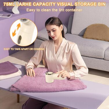 Електричний видальник ворсу BUOAZR: 3 режими, LED-дисплей, комплект для чищення, для різних тканин (бежевий)