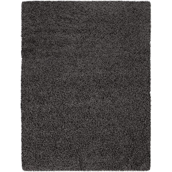 Килим для вітальні TT Home з високим ворсом, Шэггі, антрацит, 70x250 см