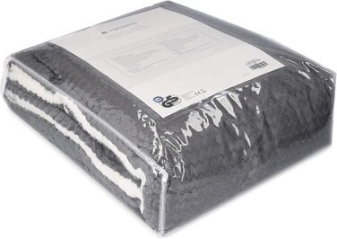 Електрична ковдра Navaris XXL з підігрівом 180x130 см, 3 режими, автовимкнення, пральна, сіра та біла, плюшева