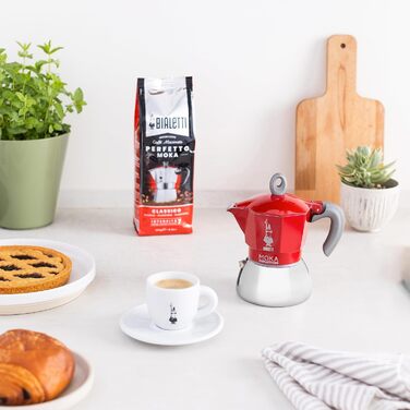 Bialetti - Moka Induction, Moka Pot, Suitable for All Cooktops, 4 Cups Espresso (150ml), Red 4 Cups New Moka Induction Red