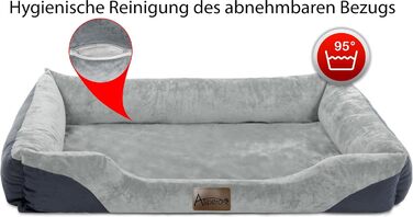 Ліжко для собак з високим бортиком - м'яке, зручне, для малих, середніх та великих собак. Розміри: 80x120, 70x100, 60x80, 40x50 см. Колір: сірий