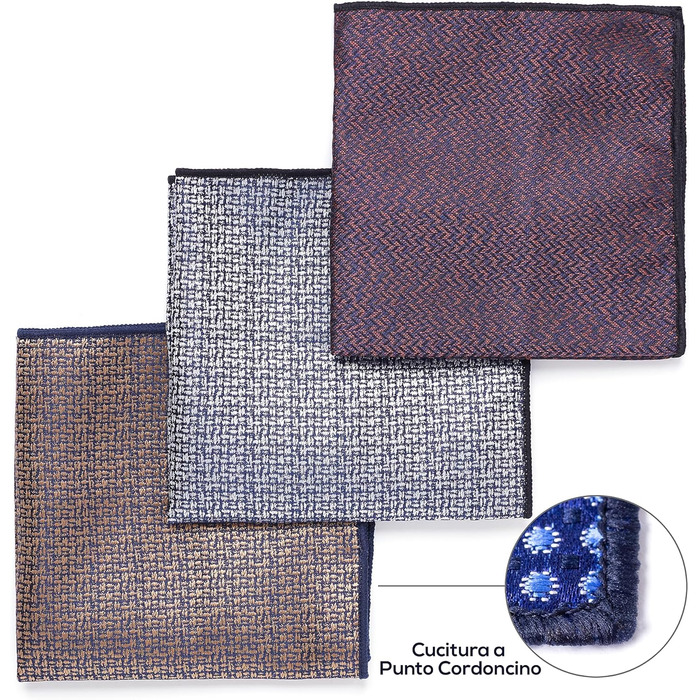 Набір краваток для чоловіків 3 шт. + 3 кишенькові хустинки | Подарунковий бокс для чоловіків | Класичний тауновий колір