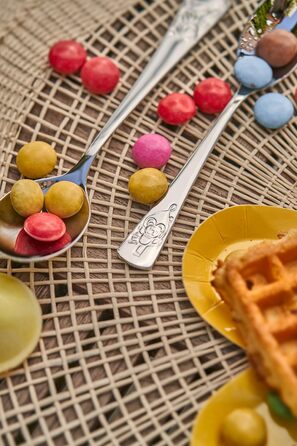 Набір дитячого посуду Zwilling Kinderbesteck Set, 4 предмети, з тисненням у вигляді тварин, для дітей від 3 років, нержавіюча сталь 18/10, без пластикової упаковки (Teddy)