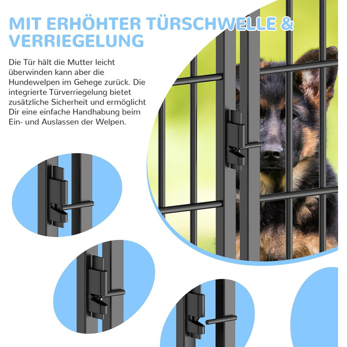 Клітка для цуценят, ігровий вольєр для собак, 65 x 80 см, металева, з дверцятами та засувом