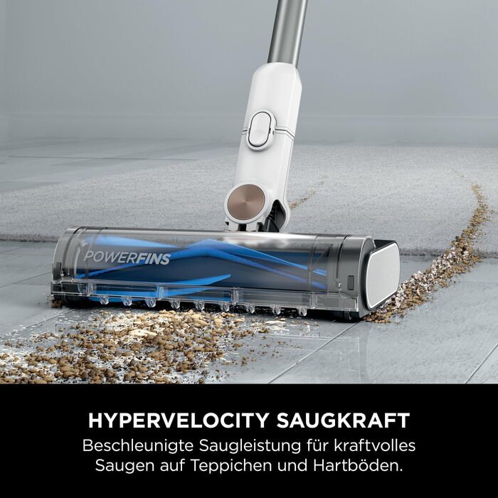 Пылесос Shark Clean & Empty с базой для автоматической выгрузки мусора, до 40 минут работы, беспроводной, самоочищающийся, для шерсти животных, ковров и твердых полов, с LED-подсветкой, тихий, белый/синий, BU3521EU