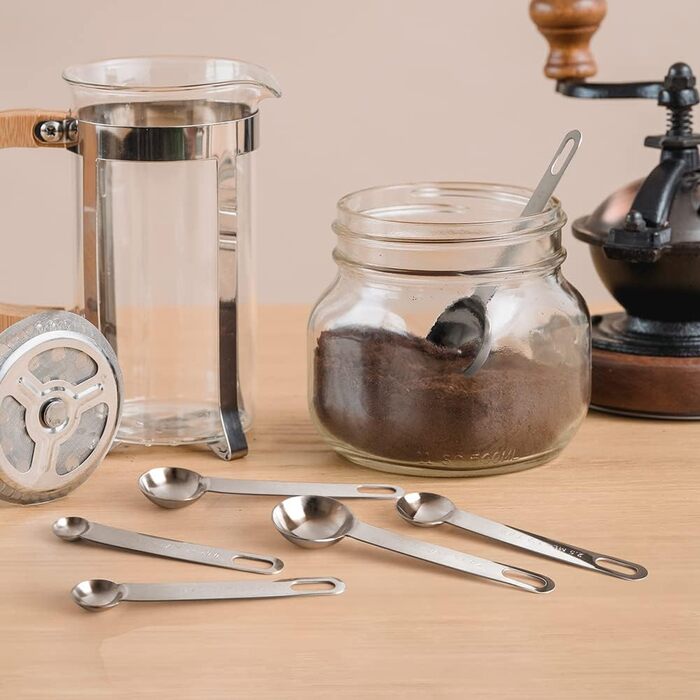 Набір мірних ложок з нержавіючої сталі, 6 шт. (1/8 TSP, 1/4 TSP, 1/2 TSP, 1 TSP, 1/2 TBLS, 1 TBLS)