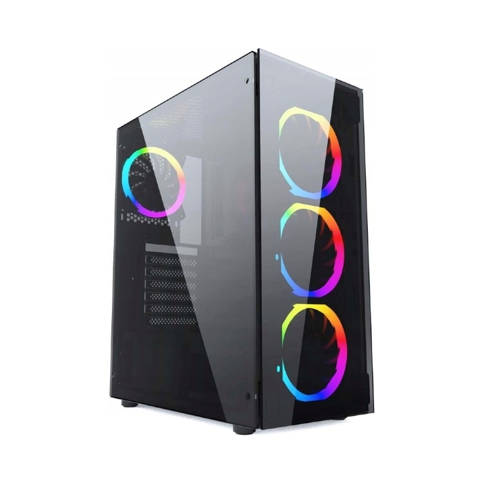 Корпус для комп'ютера Gembird Fornax 1500 RGB Midi Tower, загартоване скло, 4 вентилятори