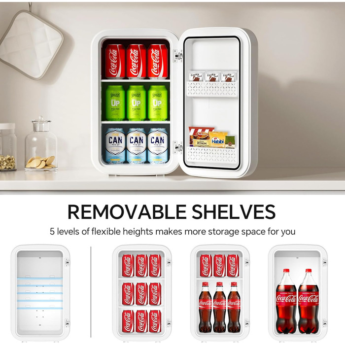 Міні-холодильник 18L з функцією охолодження та нагрівання, 12V/220V, для дому, офісу, кемпінгу та авто