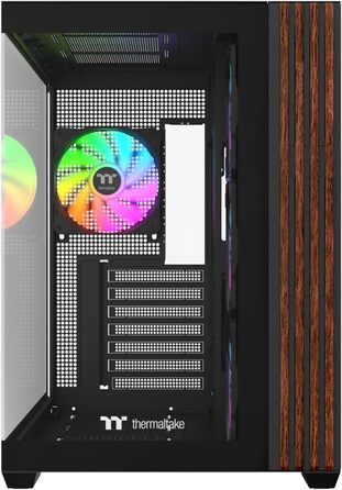 Корпус Thermaltake View 380 Wood Black ATX Mid-Tower з RGB підсвічуванням, білий, з вентиляторами та USB-C