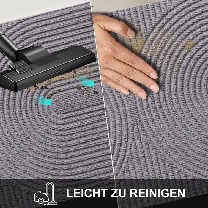 Килимок для дому та вулиці 43x76 см - антиковзаючий, миючий килимок для входу, тераси, саду (сірий)