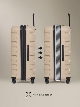 Набір валіз SMARTBOX Hartschalen 3 шт. | Розширюваний, з TSA-замком, з поліпропілену | Beige (Edition 01)