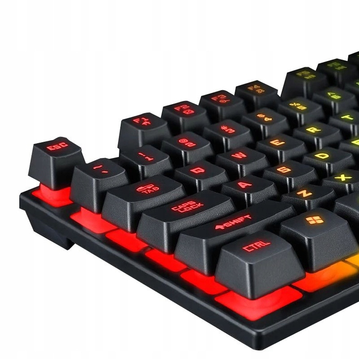 Мембранна підсвічена клавіатура T-WOLF TF20, USB, чорна