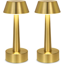 Бездротова LED-лампа OCEST, USB, настільна, акумуляторна, 3 кольори, диммування, для дому та саду (2 шт., золото)