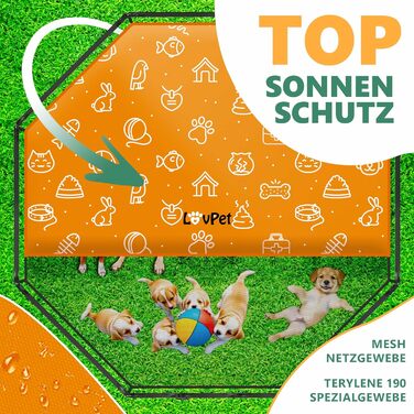 Вольєр для цуценят Freilaufgehege XXL: просторий вольєр для собак, котів, кроликів з дахом та анкерами. 8 секцій по 80x80 см, чорний