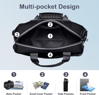 Органайзер для валізи 12 шт., водовідштовхувальний, для подорожей, сімейних поїздок, зберігання вдома (Чорний 1x косметичка + 1x дорожня сумка 20л A)