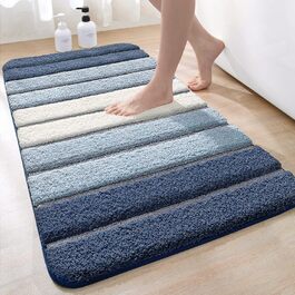 DEXI Non-Slip Bathroom Rug - Absorbent, Washable Bath Mat - 60 x 110 cm - Blue
