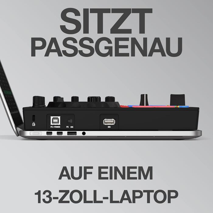 DJ контролер Reloop Ready - компактний 2-Deck для Serato DJ Lite, 16 RGB-падів, 9 режимів, FX-блоки, для ноутбука 13